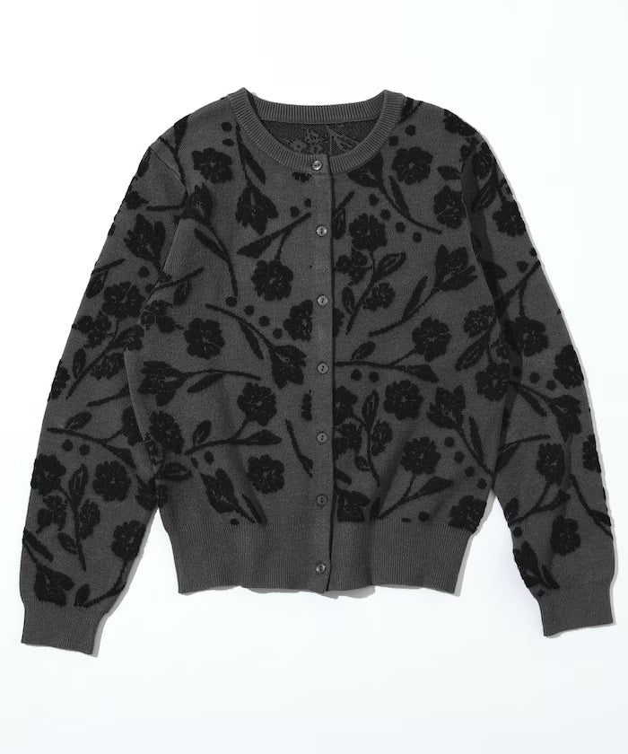 Flower Jacquard Knit Cardigan