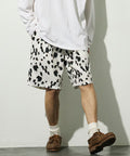 Pattern Easy Shorts / All-over Design Short Pants / Compatible with Setup - White