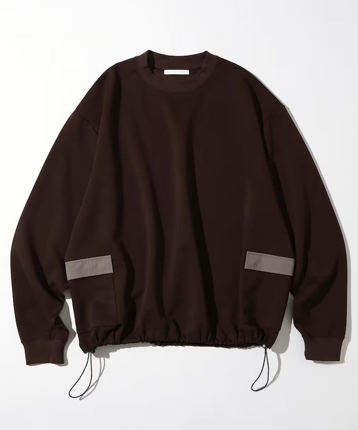 <New Color Added> Side Pocket Spindle Cardboard Crew Neck Sweatshirt - Brown