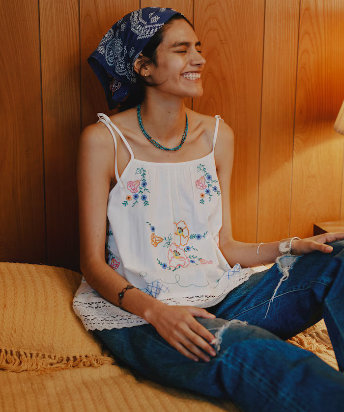 India Shoulder Ribbon Embroidered Remake Style Camisole