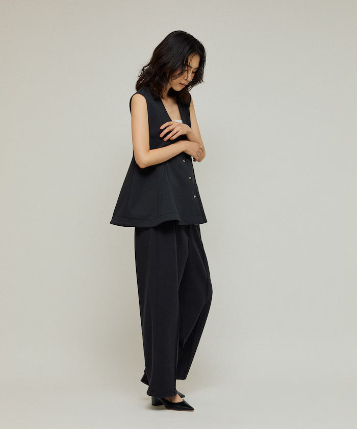 Cardboard Peplum V-Neck Vest