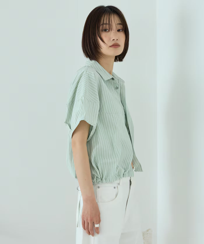 Switch Short Sleeve Hem Code Blouse