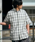 Relax Fit Regular Collar Sheer Seersucker Short Sleeve Shirt 【Limited Edition】 - WHT Check