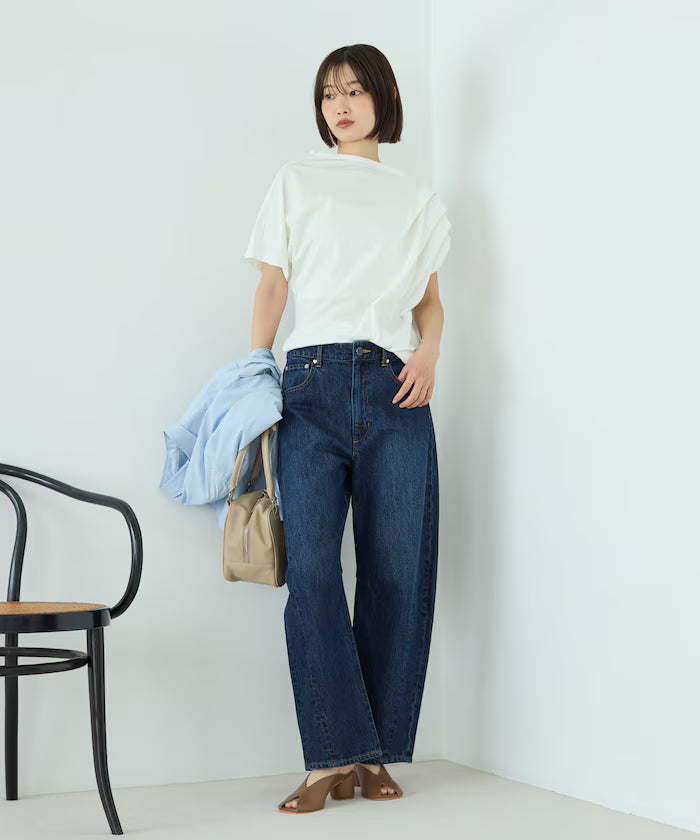 Organic Cotton Asymmetrical Draped Top