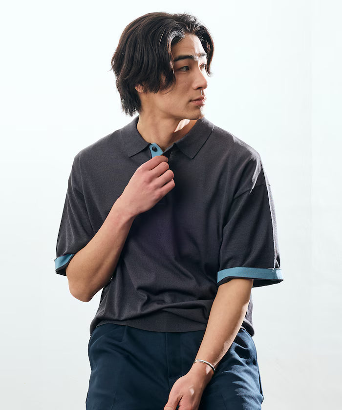 Relax Fit Relax Fit Cool Touch Color Block Knit Polo Shirt [Limited Edition]