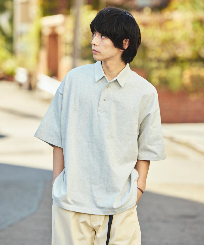 9 oz Heavyweight Big Silhouette heavyweight polo shirt/oversized polo 【limited edition】