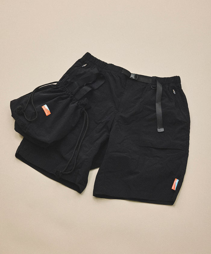 Relaxed Fit Recycled Nylon Webbing Belt Shorts