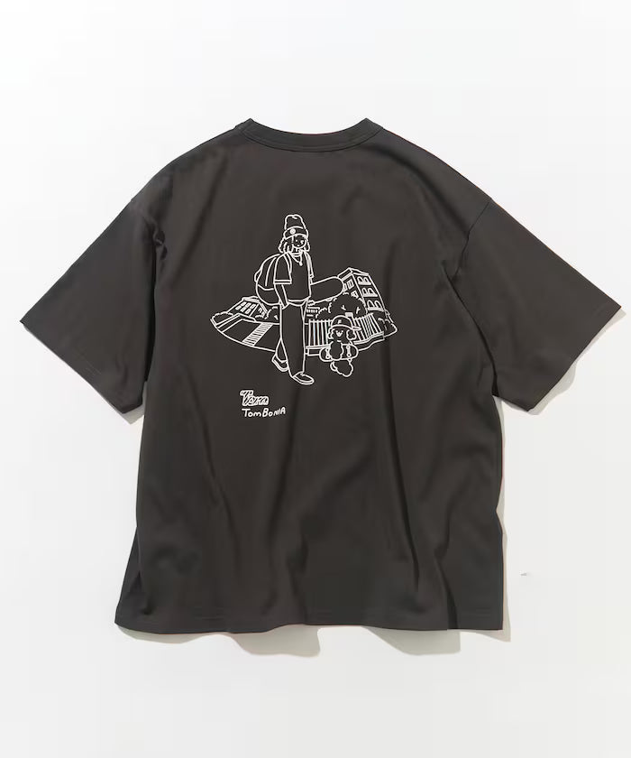 tombonia/Tombonia Back Print Crew Neck Pocket T-Shirt/Skate Boy