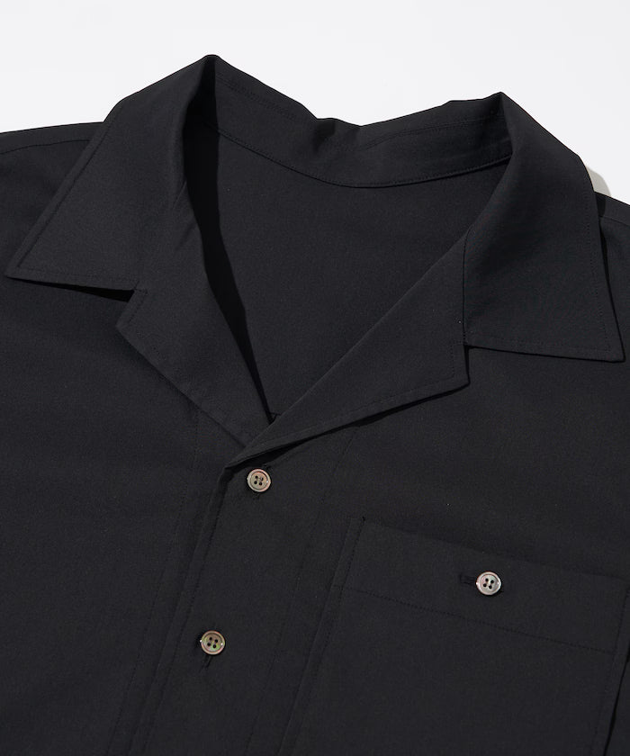 Ramie Blend Oversize Short Sleeve Open Collar Shirt / Easy Care Shirt / Linen Blend Short Sleeve Shirt