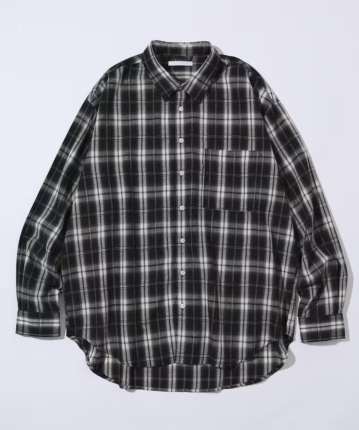 Big Silhouette Ombre Check Shirt / Long Sleeve