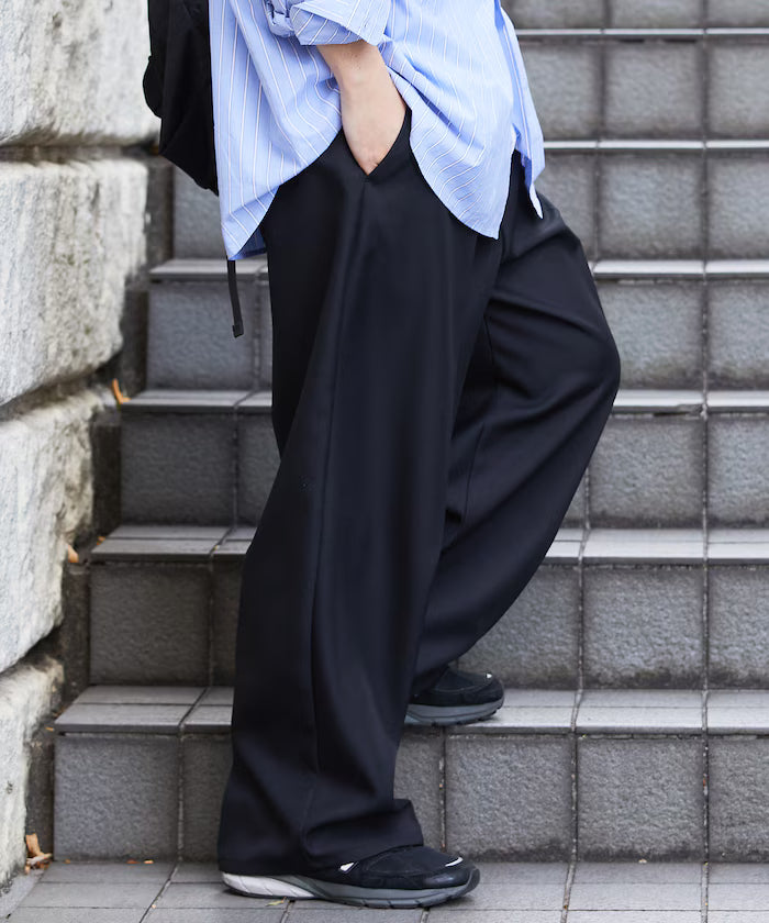 Wide Silhouette Staple Twill Easy Slacks/Wide Slacks [Limited Edition]