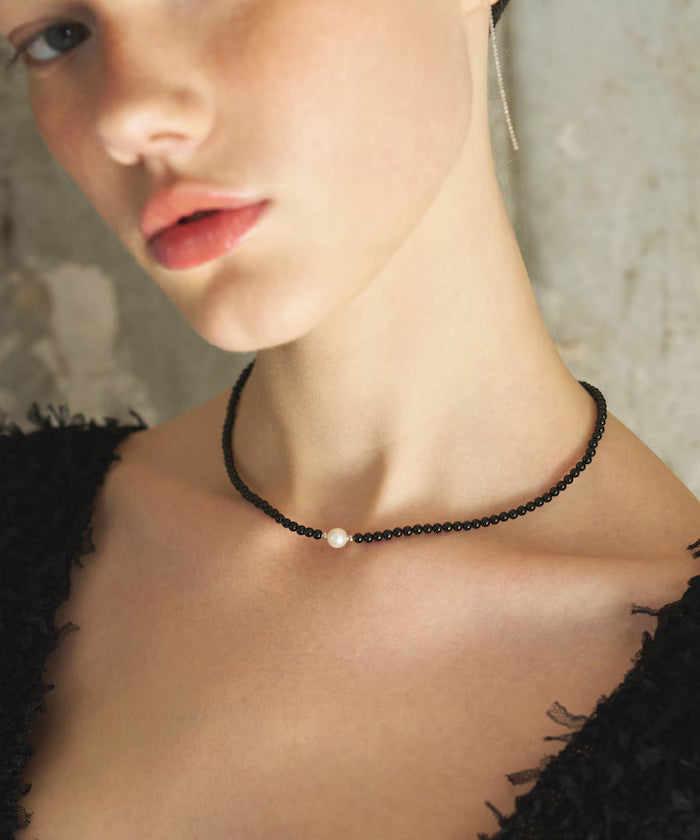 【April 1st, 12:00 release】SILVER925 onyx natural stone necklace