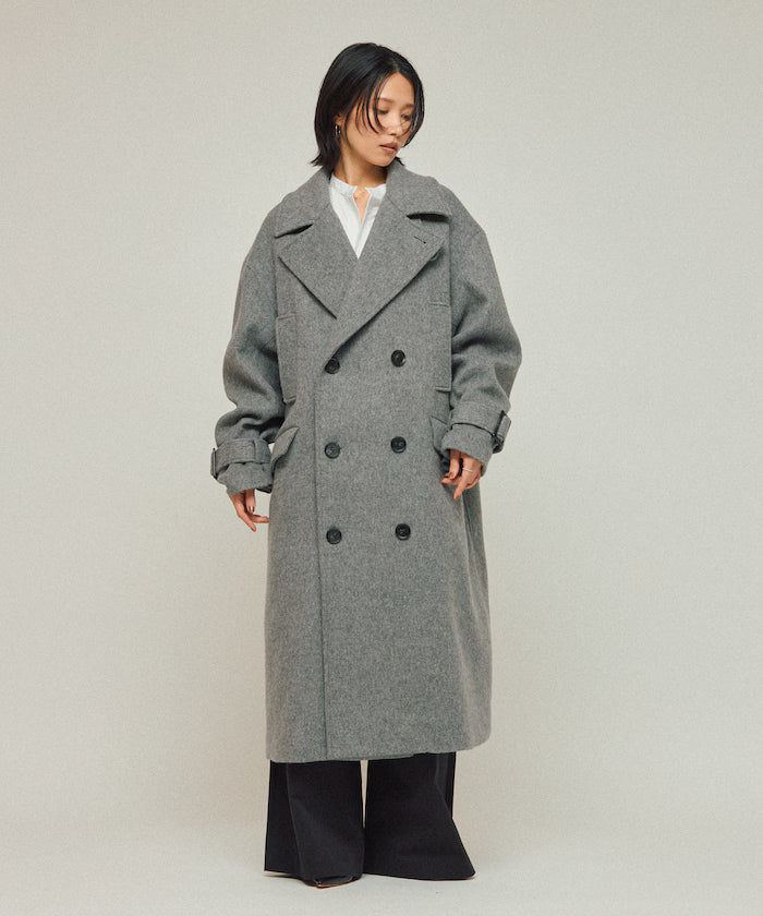 Oversized Recycled Wool Coat - Charcoal Gray