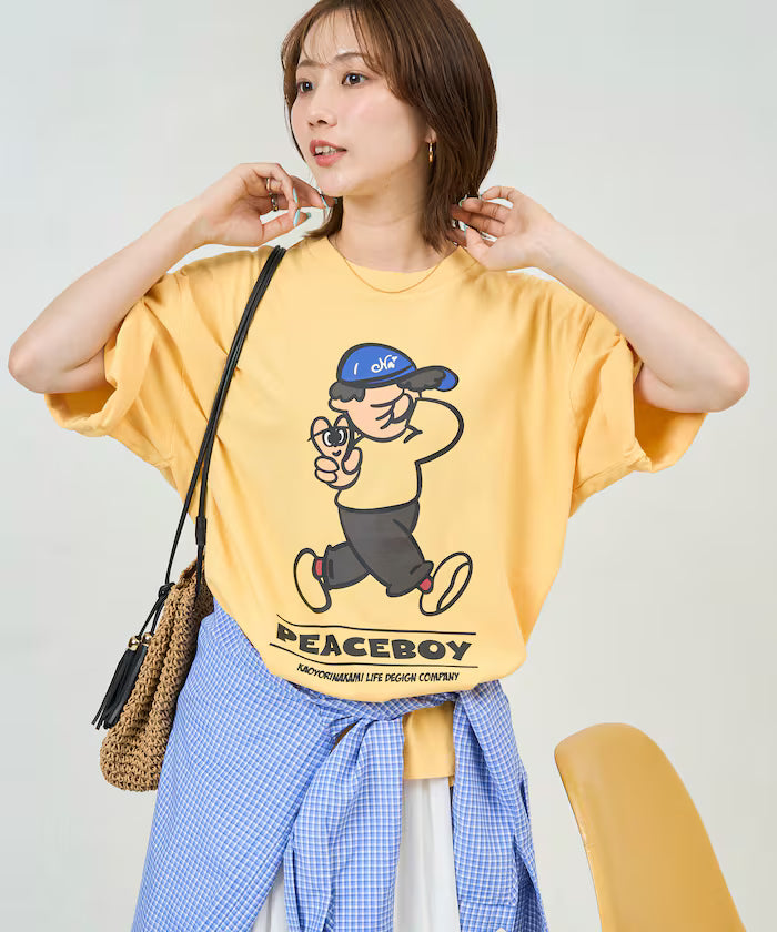 [May 22 12:00 Start of Sales] kaoyorinakami × FREAK'S STORE / Kaoyorinakami Special Order Peace Boy Tee
