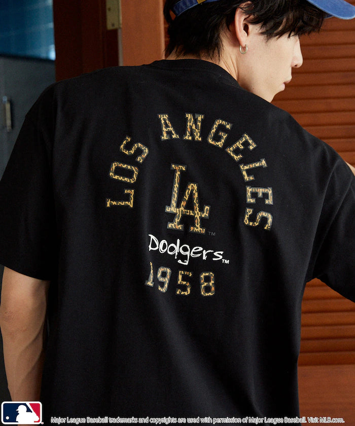 Limited Edition MLB Leopard Print Logo T-Shirt - Black