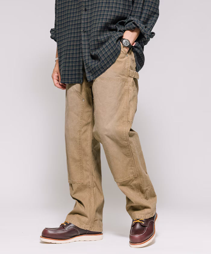 Fade Processing Light Duck Double Knee Painter Pants Vintage