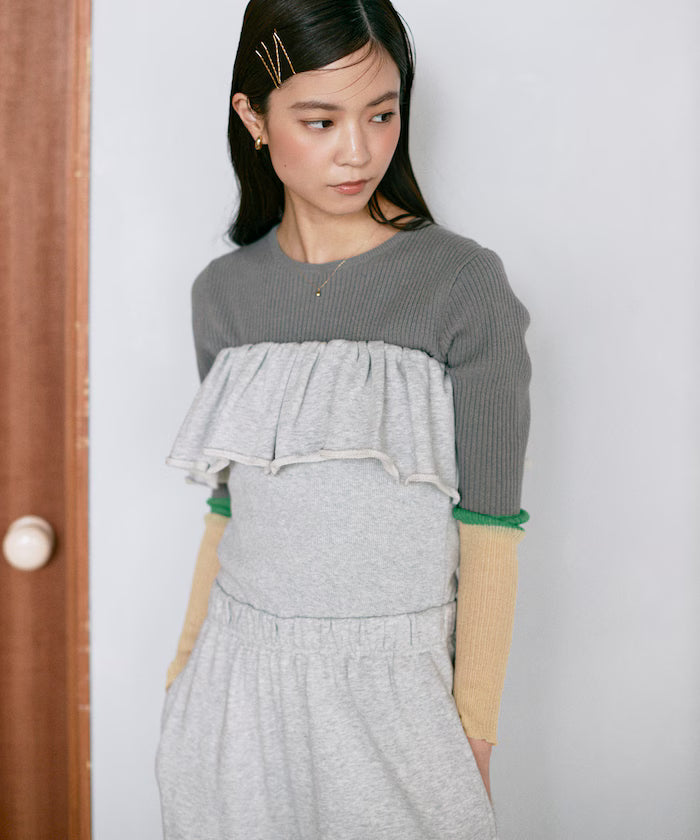 Organic Cotton 2WAY Bear Frill All-in-One / Inside Fleece Sweat