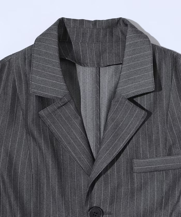 Pinstripe Flare Hem Short Vest