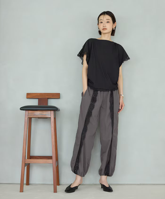 Handkerchief Sleeve Shirring Blouse