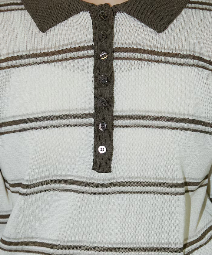 Sheer Border Short Sleeve Polo Summer Knit Limited Release