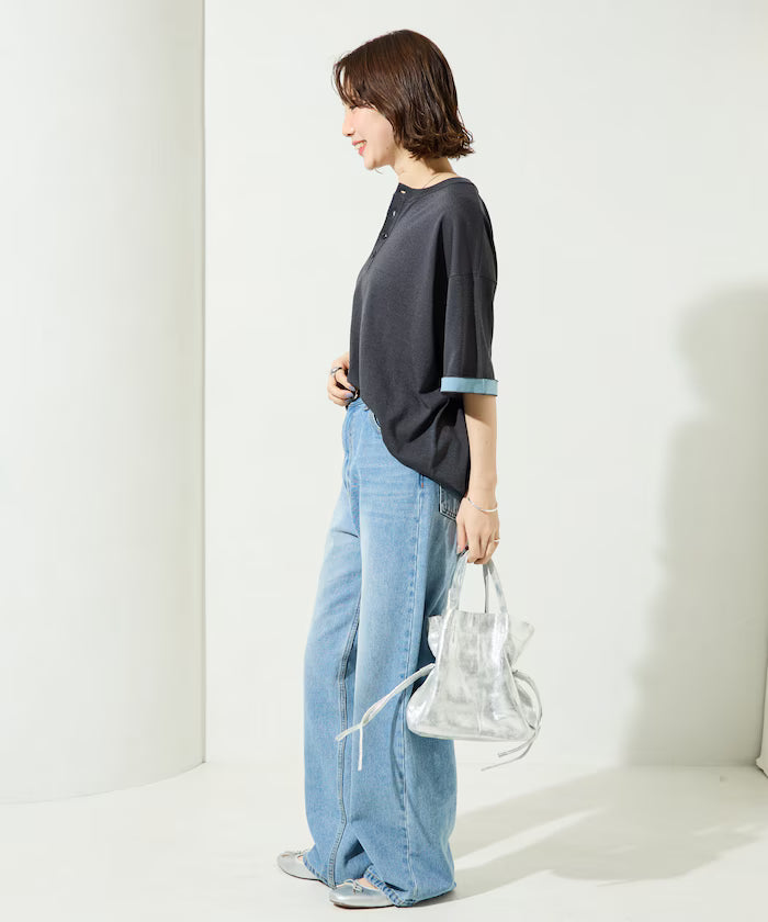 Relax Fit Relax Fit Cool Touch Color Block Henry Neck Pullover 【Limited Edition】