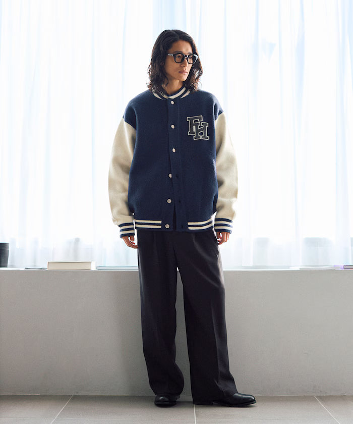Relaxed Fit Logo Knit Varsity Jacket