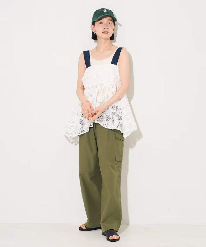 Flower Motif Batten Lace Iris Hem Camisole Top 【Limited Edition】