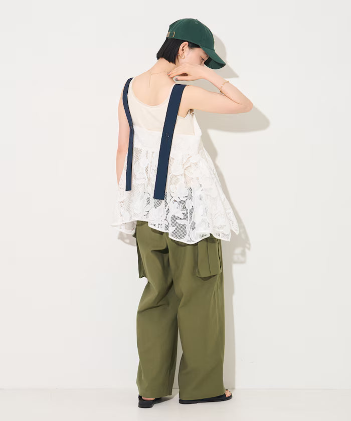 Flower Motif Batten Lace Iris Hem Camisole Top 【Limited Edition】