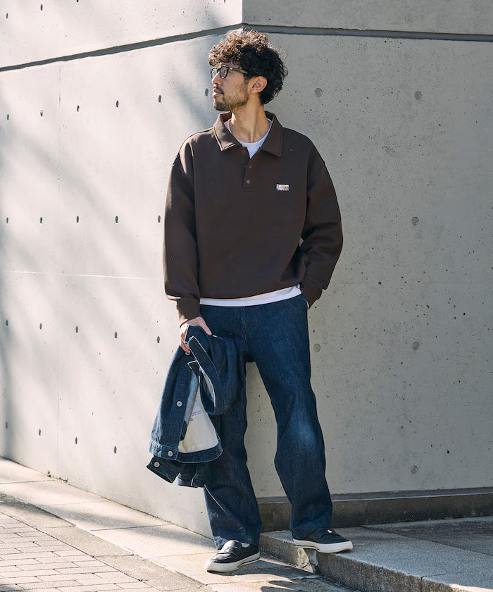 Big Silhouette Spindle Cardboard One Point Logo Polo Color Sweat