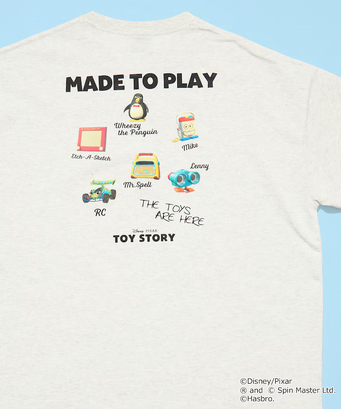 [TOY STORY] Exclusive Back Print Crew Neck T-Shirt / MADE TO PLAY [Limited Edition] - Ash Gray