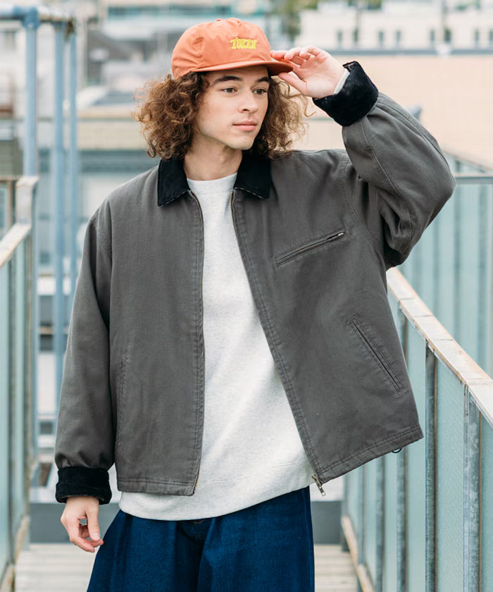 Big Silhouette Corduroy Switch Duck Blouson [Limited Edition] - Charcoal Gray