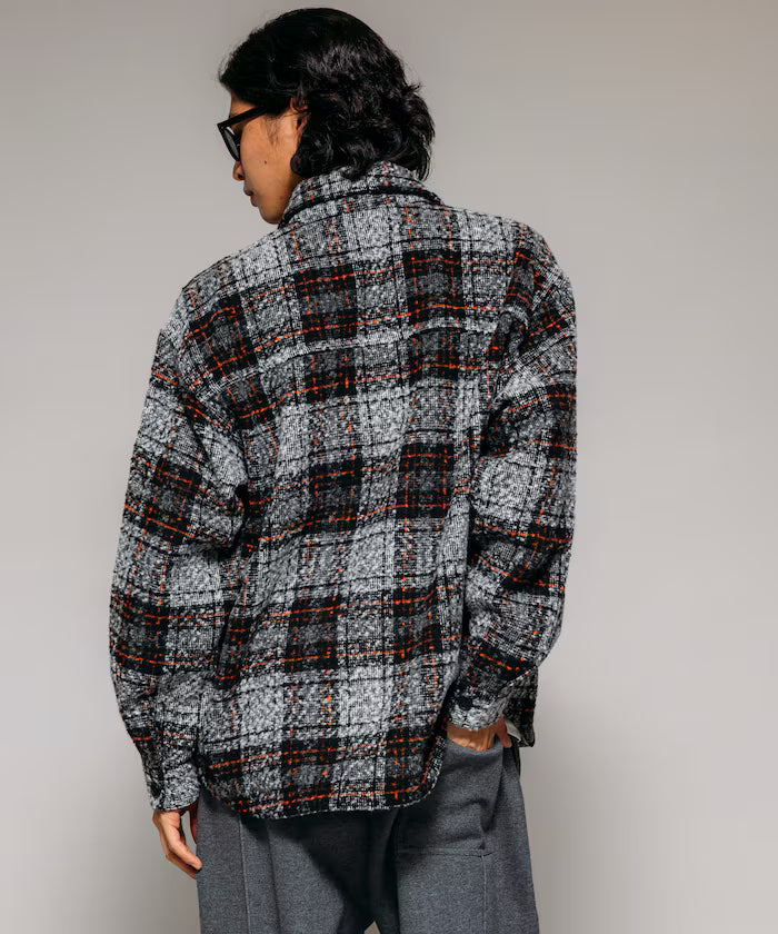 Poly Tweed CPO Check Shirt Jacket