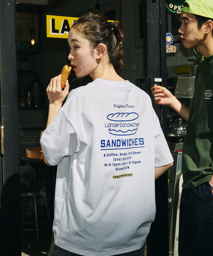 LANDER SANDWICHES×FREAK'S STORE/Lander Limited Edition Big Silhouette Back Print Crew Neck T-Shirt 【Limited Release】