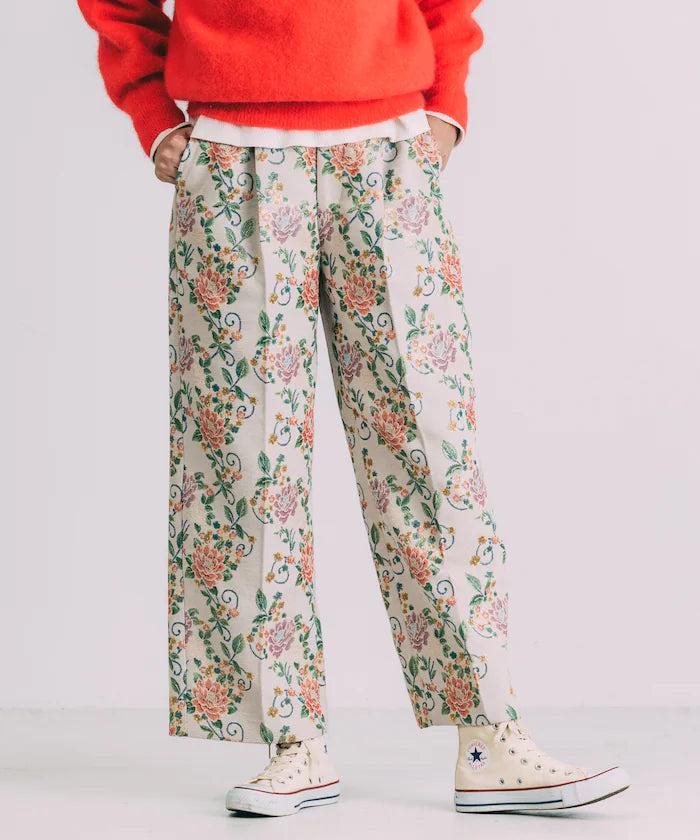 Flower Jacquard Wide Pants