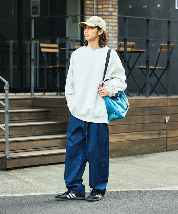 Big Silhouette Henley Neck Sweat Pullover [Limited Edition]
