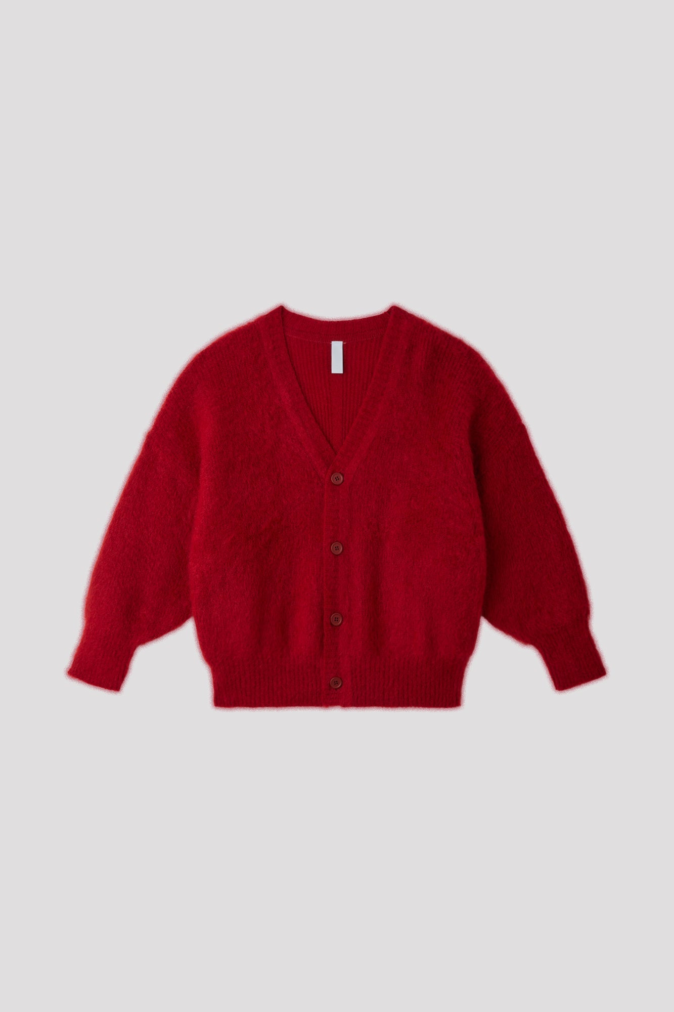 MOHAIR CARDIGAN - MAROON RED