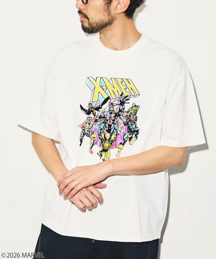 MARVEL/X-MEN Crew Neck T-Shirt / Static Flokki Processing