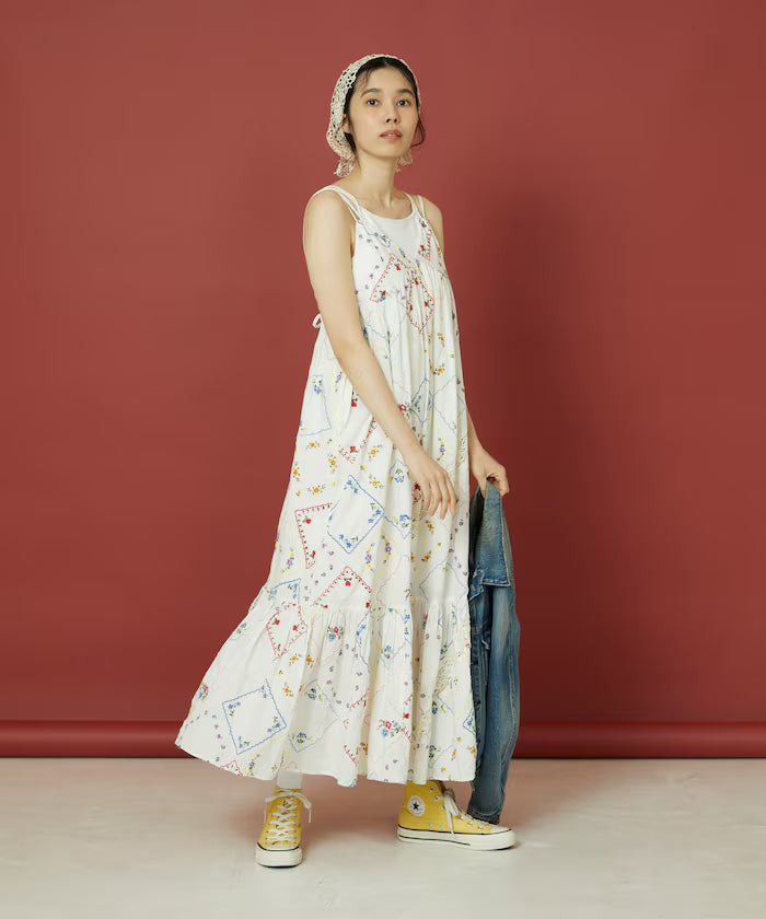 Flower Handkerchief Embroidered Camisole Dress