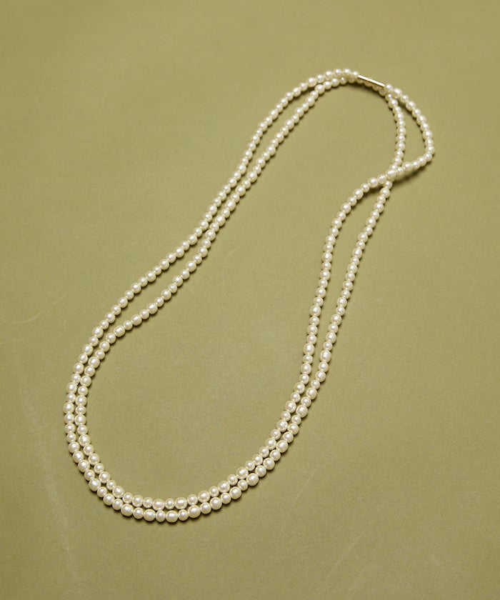 Glass Hand-rolled Pearl Long Necklace 140cm