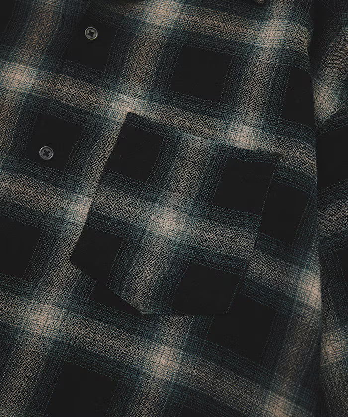 Pre-dyed ombre check sheer shirt relaxed fit