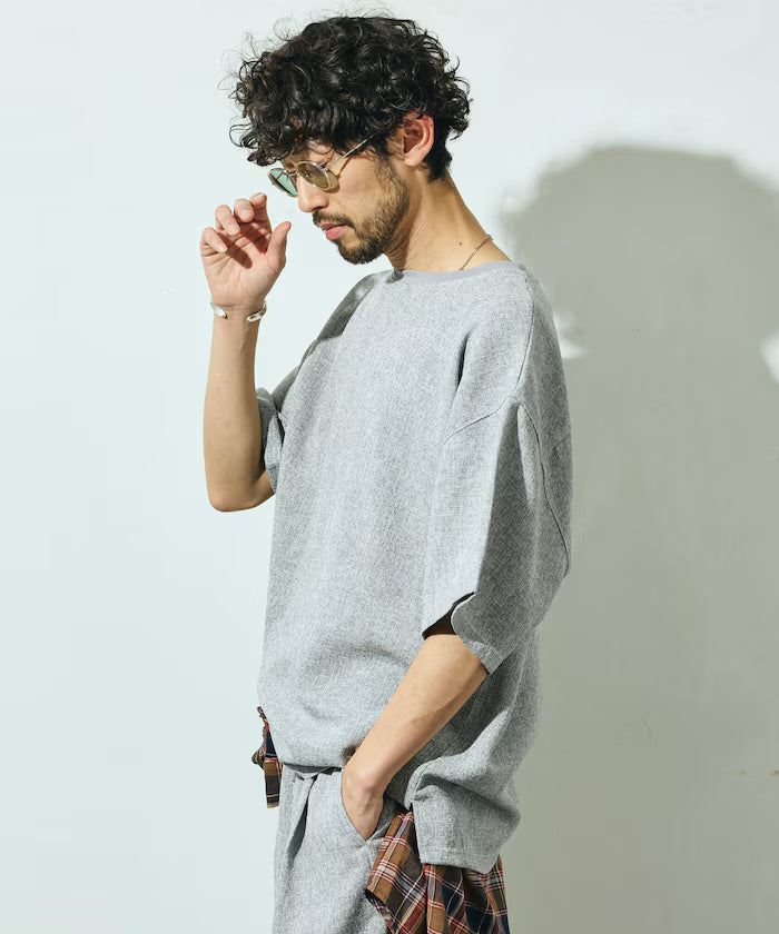 Summer Tweed Short Sleeve Crew Neck / Compatible with Setup