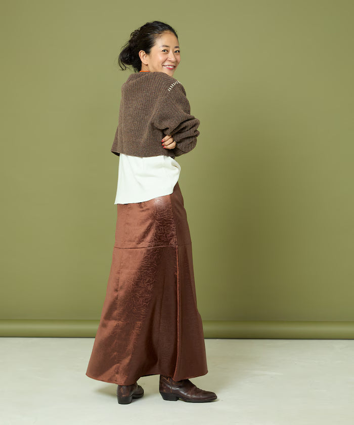 Short Length Color-block Knit Cardigan