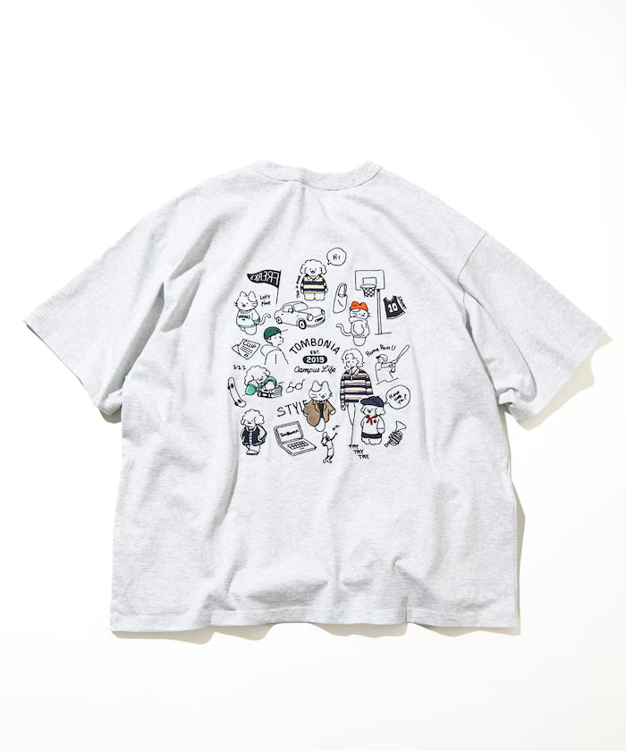 tombonia/Tombonia Back Print Crew Neck T-Shirt/Campus Life