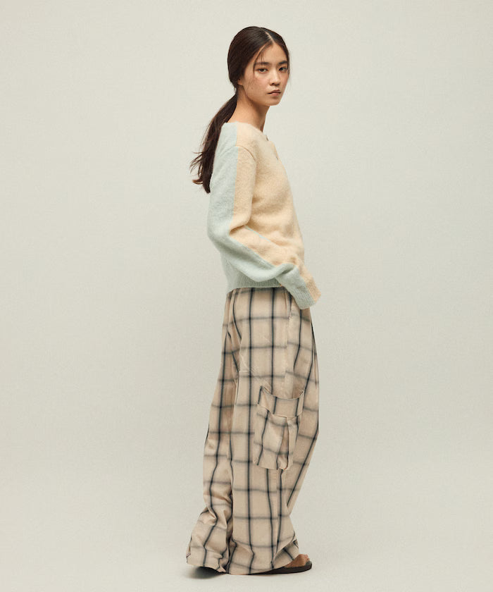 Alpaca Blend Bicolor Knit Cardigan