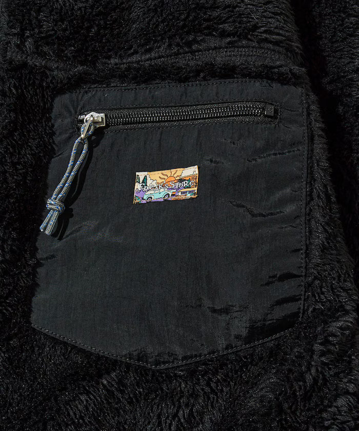 Relaxed Fit One Point Logo Reversible Nylon Fleece Jacket