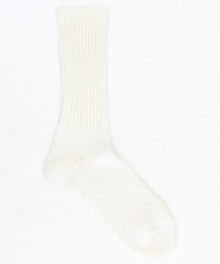 Low Gauge Ribbed Crew Socks (Fits 25.0-27.0cm) - White
