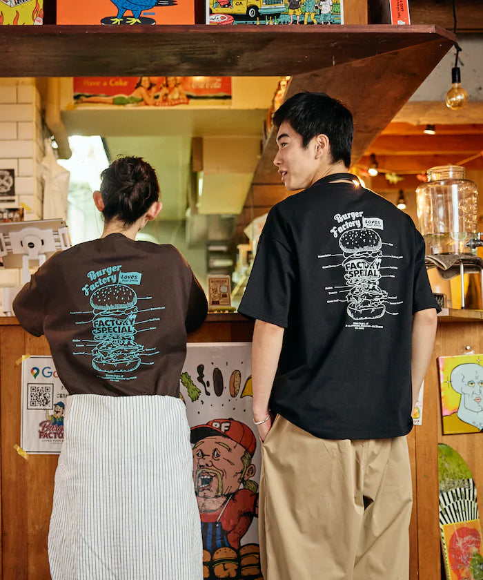 Burger Factory × FREAK'S STORE/ Burger Factory Limited Big Silhouette Back Print Crew Neck T-shirt 【Limited Edition】