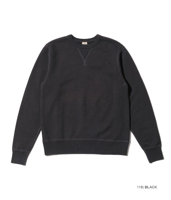 SET-IN CREW NECK SWEAT SHIRT - BLACK