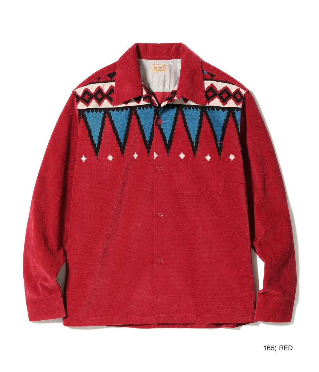 Mid 1950s Style Corduroy Sports Shirt “GUATEMALA” - RED