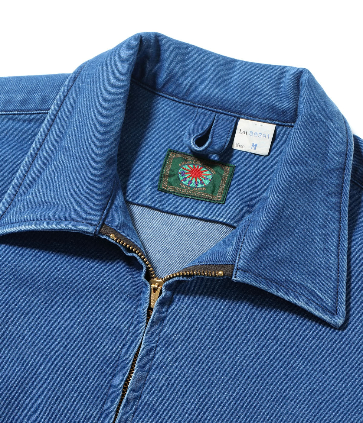 MODUCT CHINO DENIM SCRAB SHIRT with CRACK PRINT AGING MODEL